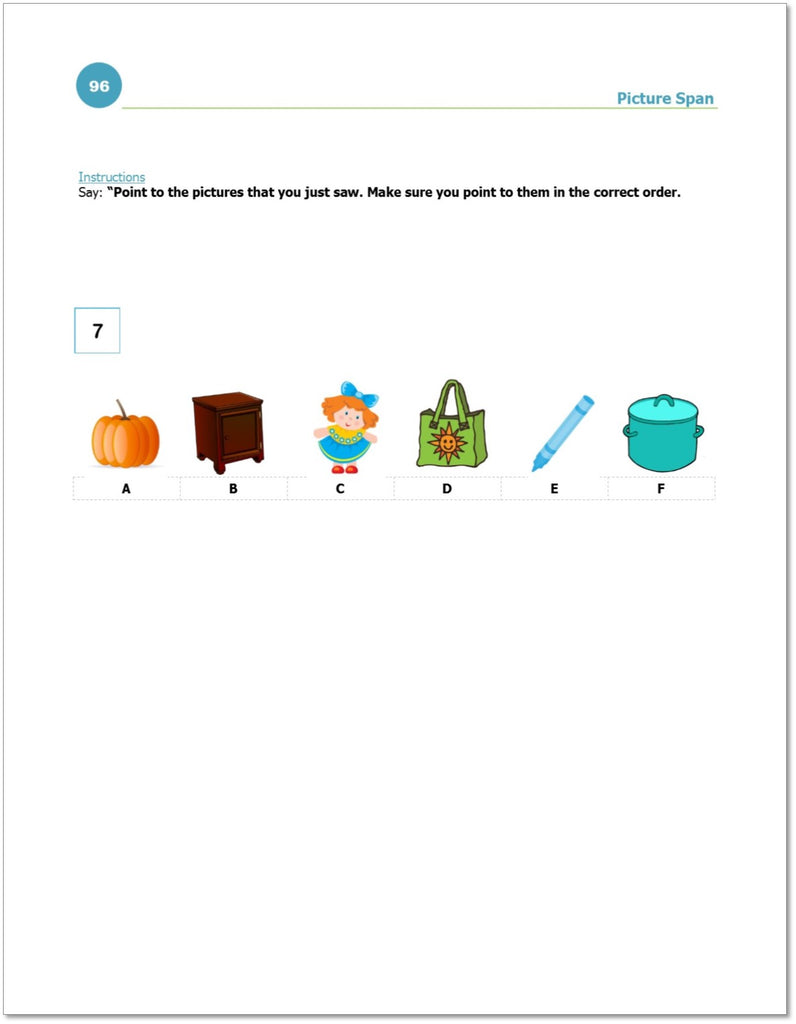 Picture Span Practice for the WISC®-V (ebook)